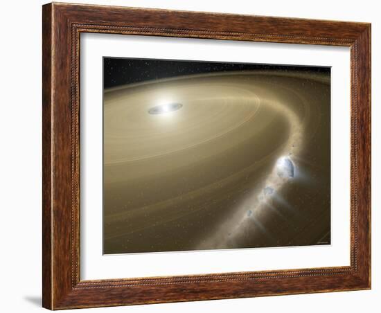 Illustration of a Comet Being Torn to Shreds Around a Dead Star, or White Dwarf, Called G29-38-Stocktrek Images-Framed Photographic Print