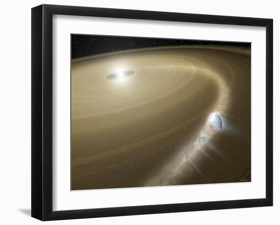 Illustration of a Comet Being Torn to Shreds Around a Dead Star, or White Dwarf, Called G29-38-Stocktrek Images-Framed Photographic Print