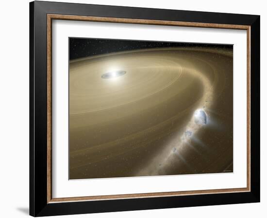 Illustration of a Comet Being Torn to Shreds Around a Dead Star, or White Dwarf, Called G29-38-Stocktrek Images-Framed Photographic Print