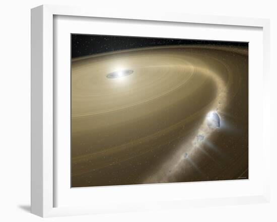 Illustration of a Comet Being Torn to Shreds Around a Dead Star, or White Dwarf, Called G29-38-Stocktrek Images-Framed Photographic Print