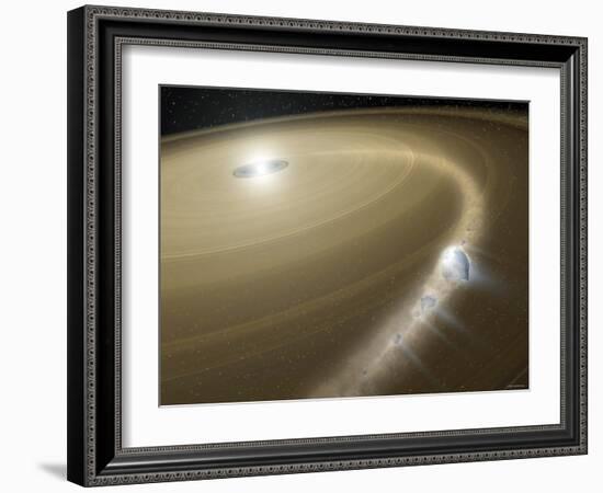 Illustration of a Comet Being Torn to Shreds Around a Dead Star, or White Dwarf, Called G29-38-Stocktrek Images-Framed Photographic Print