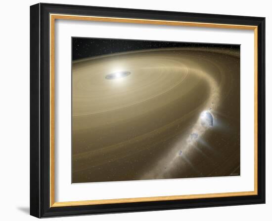 Illustration of a Comet Being Torn to Shreds Around a Dead Star, or White Dwarf, Called G29-38-Stocktrek Images-Framed Photographic Print