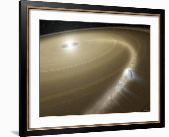 Illustration of a Comet Being Torn to Shreds Around a Dead Star, or White Dwarf, Called G29-38-Stocktrek Images-Framed Photographic Print