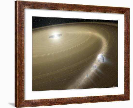 Illustration of a Comet Being Torn to Shreds Around a Dead Star, or White Dwarf, Called G29-38-Stocktrek Images-Framed Photographic Print