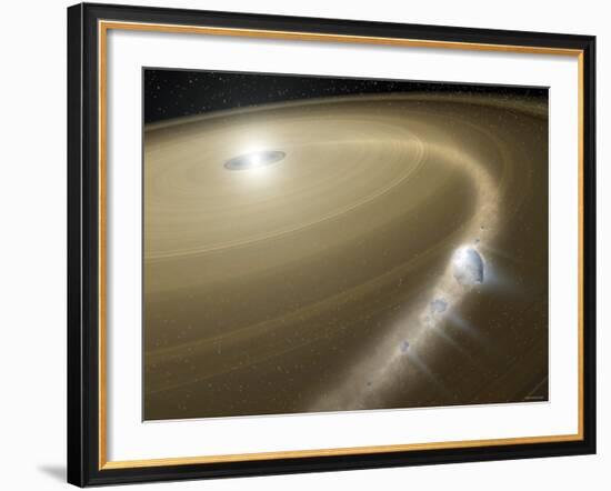 Illustration of a Comet Being Torn to Shreds Around a Dead Star, or White Dwarf, Called G29-38-Stocktrek Images-Framed Photographic Print