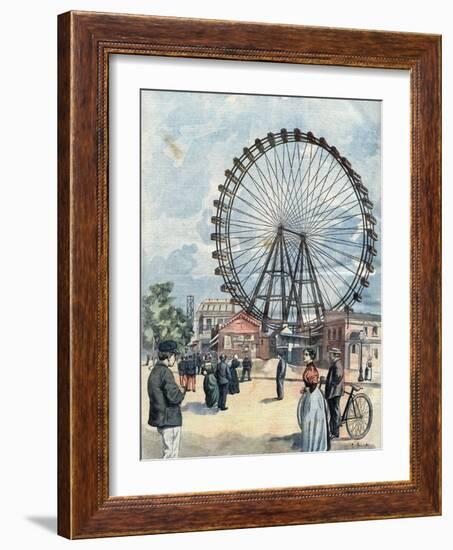 Illustration of a Ferris Wheel at the 1900 Paris Exposition-Stefano Bianchetti-Framed Giclee Print
