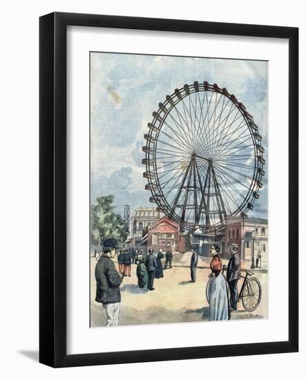 Illustration of a Ferris Wheel at the 1900 Paris Exposition-Stefano Bianchetti-Framed Giclee Print