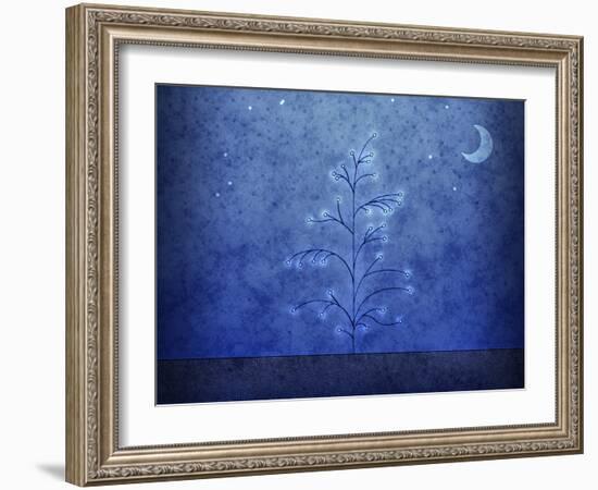 Illustration of a First Snowfall-null-Framed Photographic Print