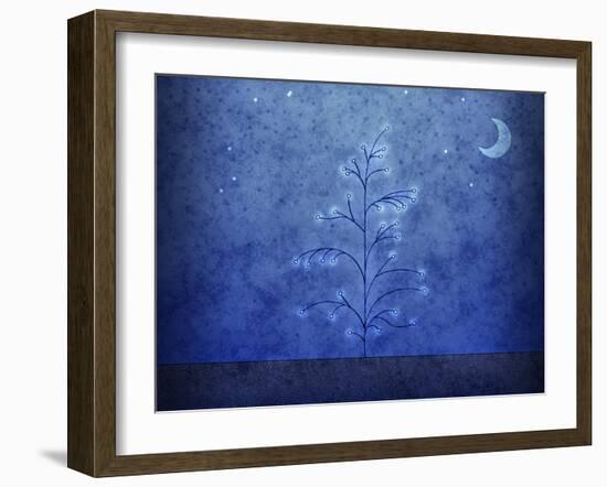 Illustration of a First Snowfall-null-Framed Photographic Print