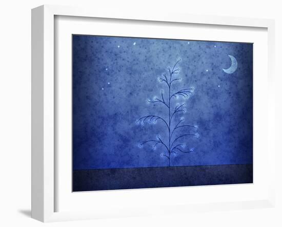 Illustration of a First Snowfall-null-Framed Photographic Print