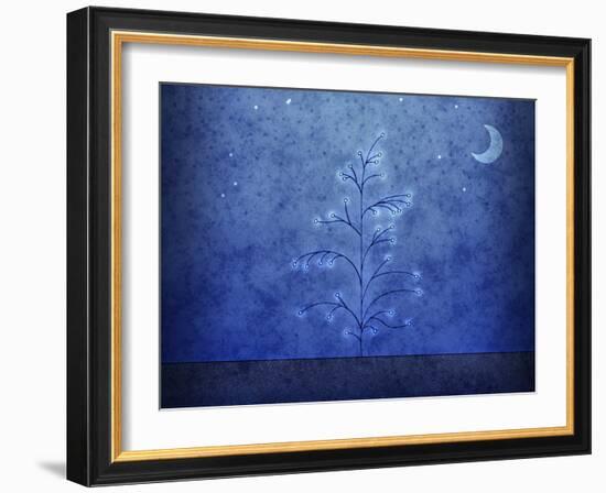 Illustration of a First Snowfall-null-Framed Photographic Print