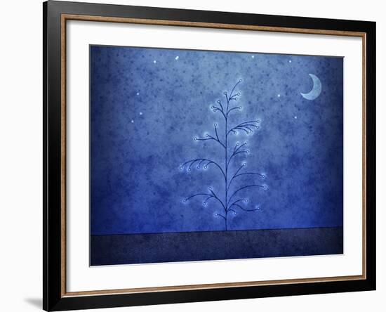 Illustration of a First Snowfall-null-Framed Photographic Print