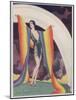 Illustration of a Glamorous Lady Wearing a Rainbow as a Shawl-null-Mounted Photographic Print