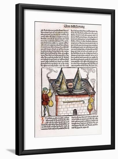 Illustration of a Late 15th Century Distillery to Extract the Essential Oils of Plants, 1500-Hieronymus Brunschwig-Framed Giclee Print