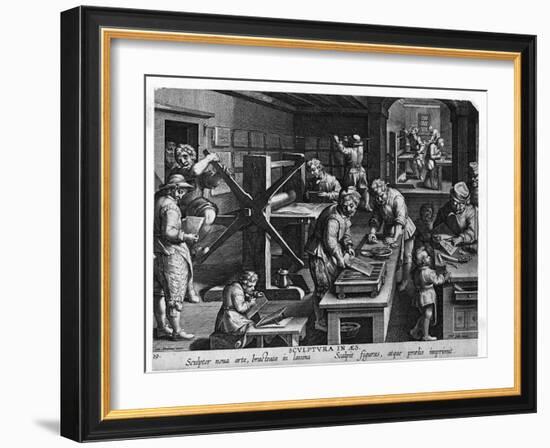 Illustration of a Printing Shop-Johannes Stradanus-Framed Giclee Print