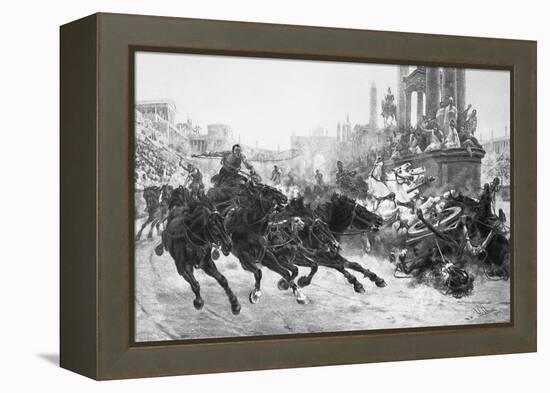 Illustration of a Roman Chariot Race-Bettmann-Framed Premier Image Canvas