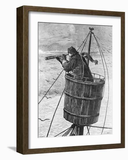 Illustration of a Sailor in Crows Nest-null-Framed Giclee Print