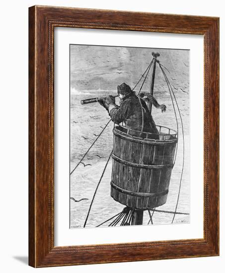 Illustration of a Sailor in Crows Nest-null-Framed Giclee Print