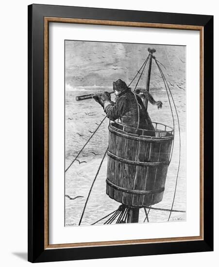 Illustration of a Sailor in Crows Nest-null-Framed Giclee Print