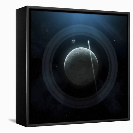 Illustration of a Simple Planet and its Ring System-Stocktrek Images-Framed Premier Image Canvas
