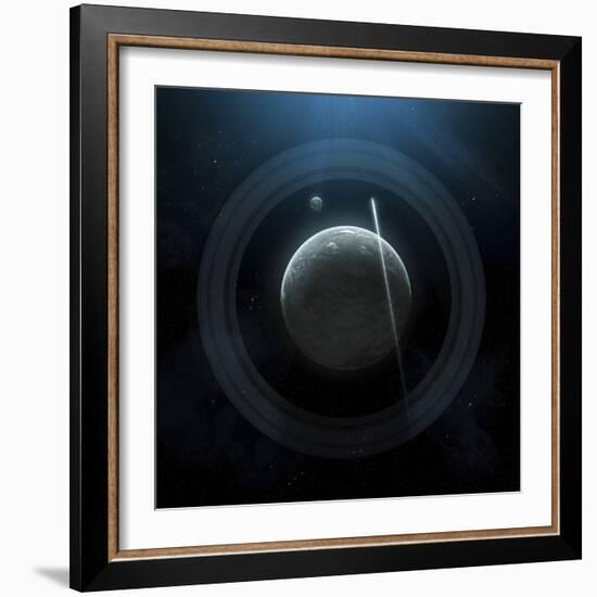 Illustration of a Simple Planet and its Ring System-Stocktrek Images-Framed Photographic Print