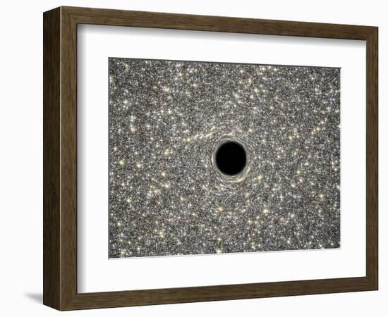 Illustration of a Supermassive Black Hole in the Middle of a Dense Galaxy-null-Framed Premium Giclee Print