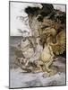 Illustration of Alice Sitting Down Next to Two Creatures by Arthur Rackham-Stapleton Collection-Mounted Giclee Print