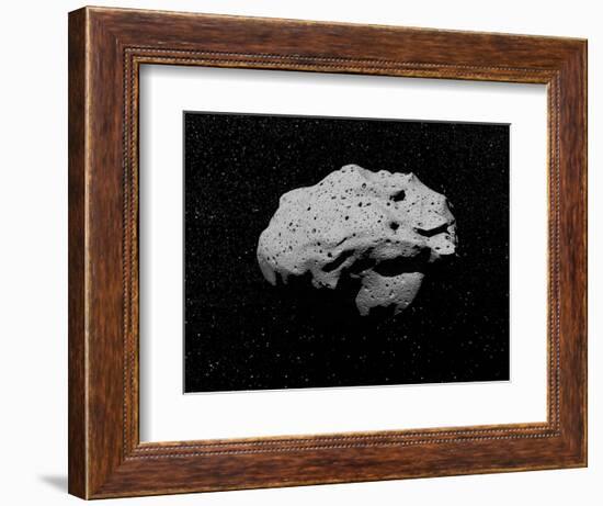 Illustration of an Asteroid in Outer Space-null-Framed Art Print