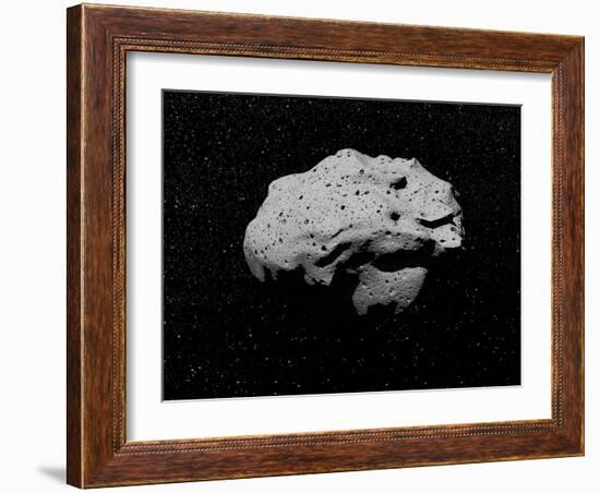 Illustration of an Asteroid in Outer Space-null-Framed Art Print