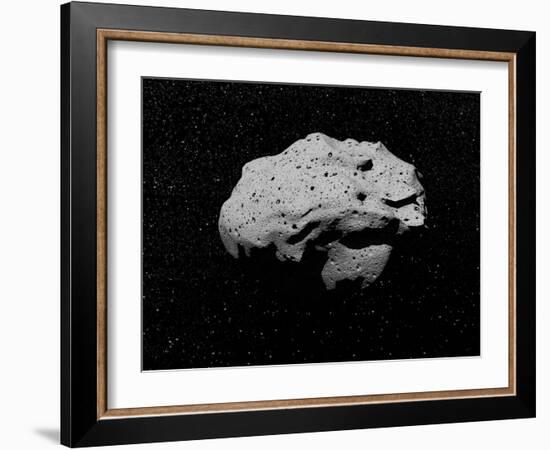 Illustration of an Asteroid in Outer Space-null-Framed Art Print