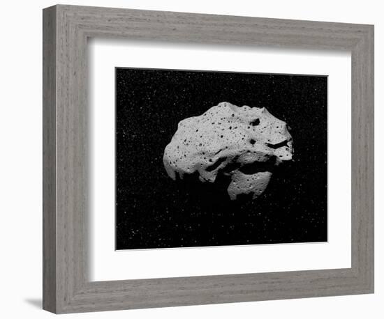 Illustration of an Asteroid in Outer Space-null-Framed Premium Giclee Print