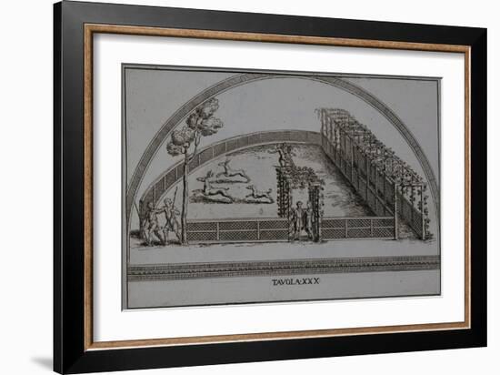 Illustration of an Enclosure for Stag Hunting-Pietro Santo Bartoli-Framed Giclee Print