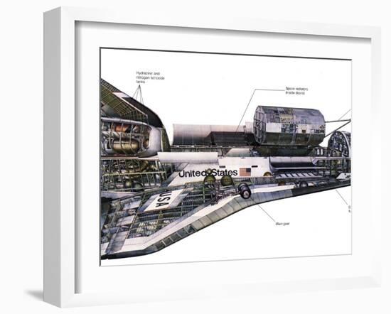 Illustration of An Orbiter Cutaway View of a Space Shuttle-Stocktrek Images-Framed Photographic Print