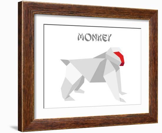 Illustration Of An Origami Monkey-unkreatives-Framed Art Print