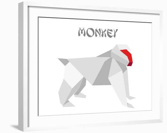 Illustration Of An Origami Monkey-unkreatives-Framed Art Print