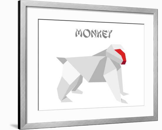 Illustration Of An Origami Monkey-unkreatives-Framed Art Print