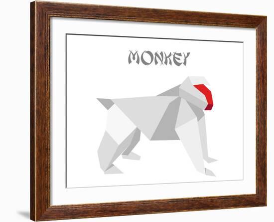 Illustration Of An Origami Monkey-unkreatives-Framed Art Print