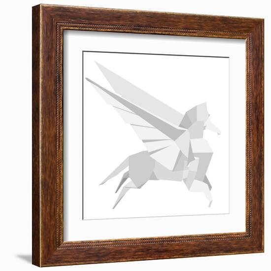 Illustration Of An Origami Pegasus-unkreatives-Framed Art Print