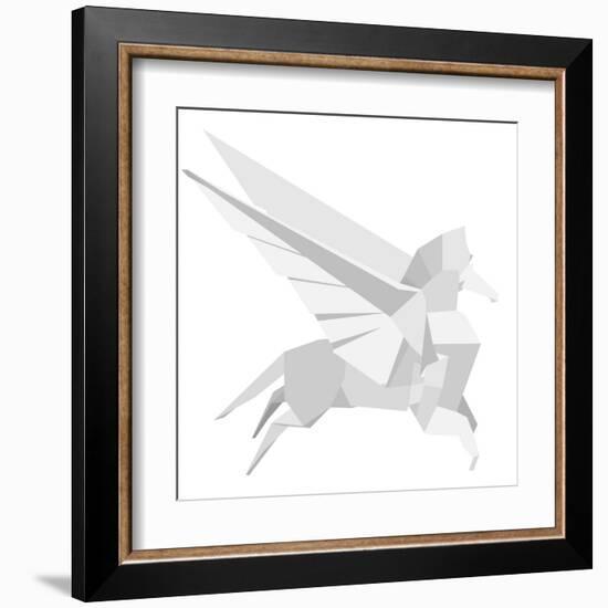 Illustration Of An Origami Pegasus-unkreatives-Framed Art Print