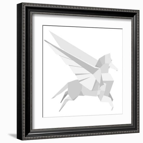 Illustration Of An Origami Pegasus-unkreatives-Framed Art Print