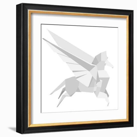 Illustration Of An Origami Pegasus-unkreatives-Framed Art Print