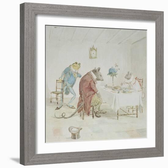 Illustration of Animals' Tea Party-Randolph Caldecott-Framed Giclee Print