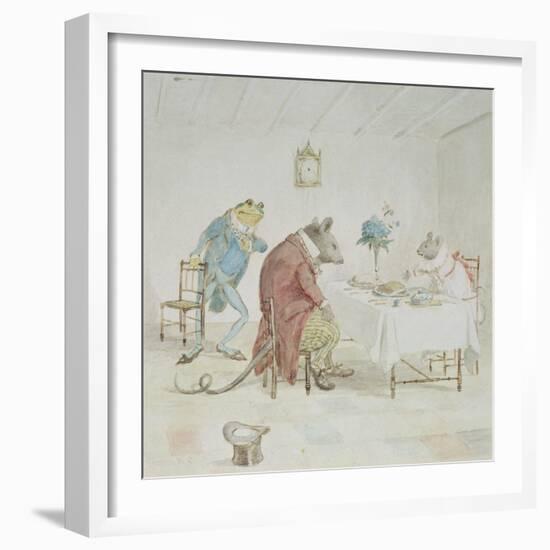 Illustration of Animals' Tea Party-Randolph Caldecott-Framed Giclee Print