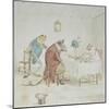 Illustration of Animals' Tea Party-Randolph Caldecott-Mounted Giclee Print