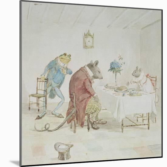 Illustration of Animals' Tea Party-Randolph Caldecott-Mounted Giclee Print