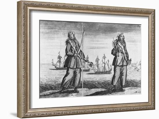 Illustration of Ann Bonney and Mary Read Dressed as Pirates-null-Framed Giclee Print