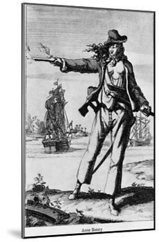 Illustration of Ann Bonney the Pirate-null-Mounted Giclee Print