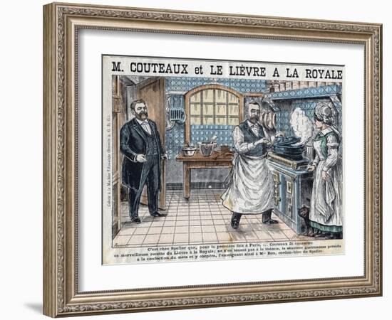 Illustration of Aristide Couteaux Cooking Lievre a La Royale-Stefano Bianchetti-Framed Giclee Print