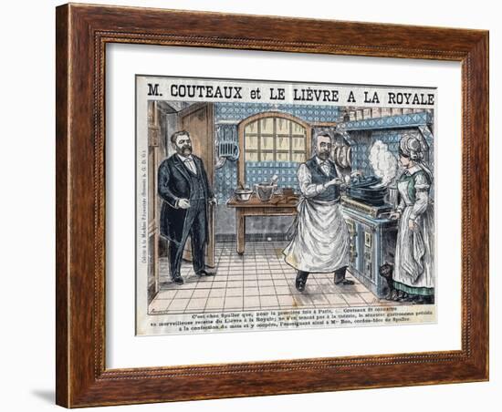 Illustration of Aristide Couteaux Cooking Lievre a La Royale-Stefano Bianchetti-Framed Giclee Print