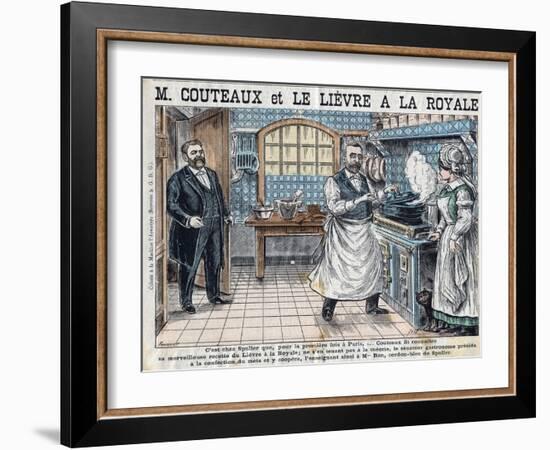 Illustration of Aristide Couteaux Cooking Lievre a La Royale-Stefano Bianchetti-Framed Giclee Print